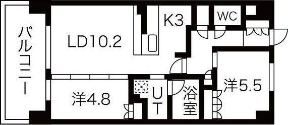 アーバンパーク淡路(2LDK/6階)の間取り写真