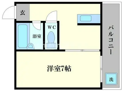 ネビュラステイナンバダイコク(1DK/3階)の間取り写真