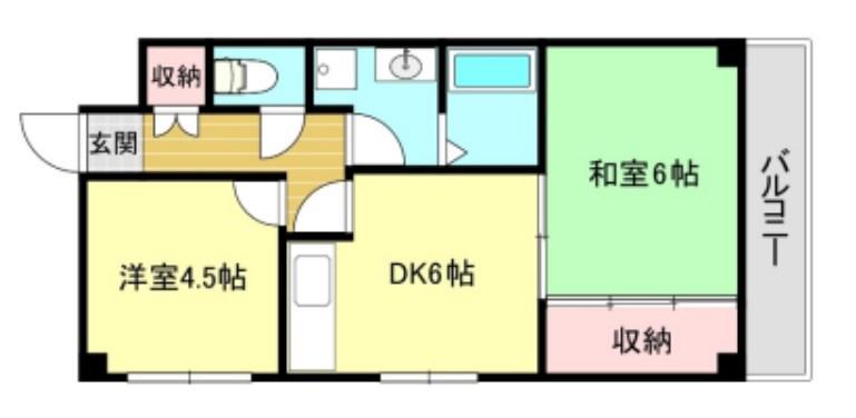 クリスタル西庄(2DK/2階)の間取り写真