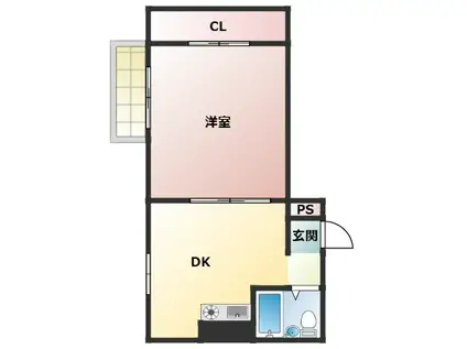 米田マンション(1DK/3階)の間取り写真