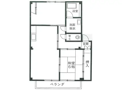 パセオ西開発(2LDK/3階)の間取り写真