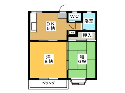 メゾン入会(2DK/2階)の間取り写真