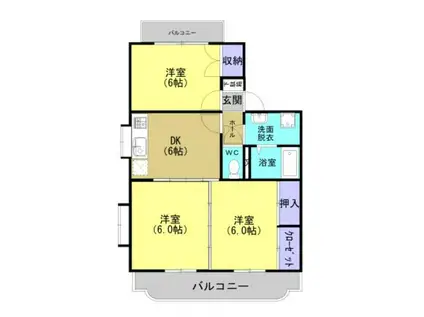 アルカザールA(3DK/2階)の間取り写真