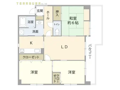 ナイスモア中島(3LDK/9階)の間取り写真