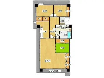 パークサイドしろさき(3LDK/9階)の間取り写真