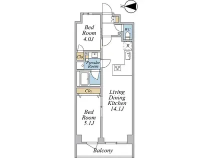 SPコート榎町(2LDK/4階)の間取り写真