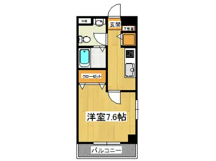 HUMANハイム船橋(1K/6階)の間取り写真