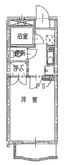 リーセント大和町(1K/2階)の間取り写真