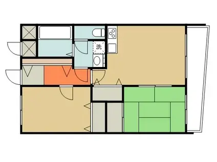 クエスタ・デル・ラモスI(2LDK/2階)の間取り写真