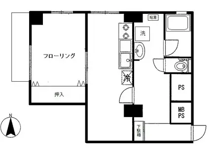 麻布永坂レジデンス(1LDK/5階)の間取り写真