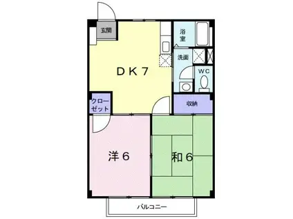 ハイツノア(2DK/2階)の間取り写真