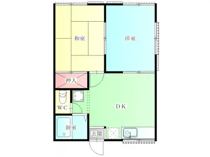 ファミーユ幸(2DK/1階)の間取り写真