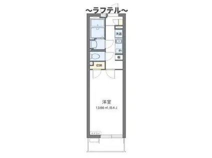 クレイノTハウス 弥生町(1K/3階)の間取り写真