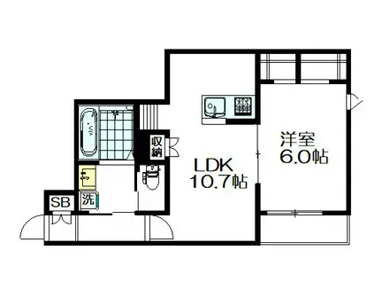 アルコーブ南荻窪(1LDK/1階)の間取り写真