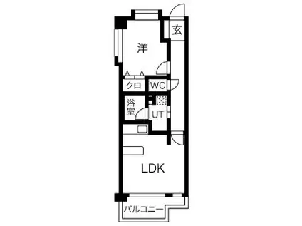 ガーデン目黒平町(1LDK/1階)の間取り写真