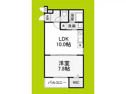 グランメゾンゆずり葉II番館(1LDK/2階)の間取り写真