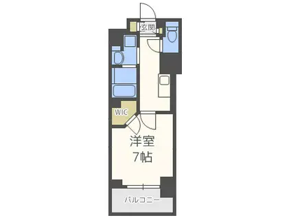 ハビテ靭センターコート(1K/13階)の間取り写真