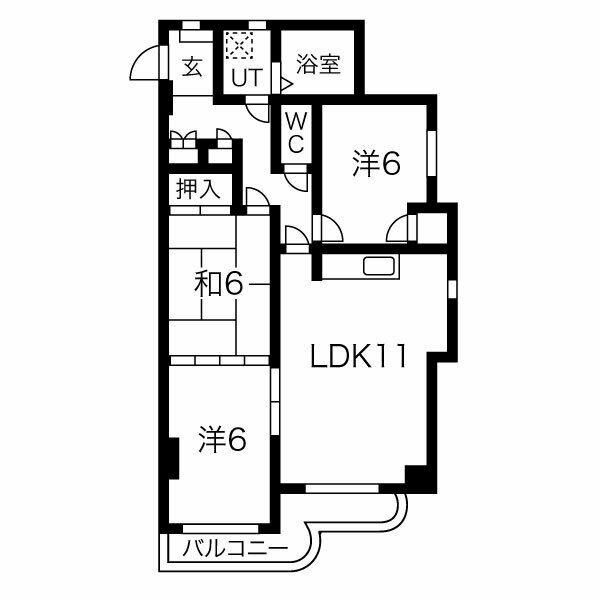 エスポアール・アスカ(3LDK/3階)の間取り写真