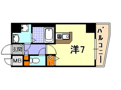 ラナップスクエア神戸県庁前(ワンルーム/7階)の間取り写真