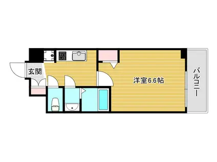 プレサンス大国町アドロッソ(1K/9階)の間取り写真