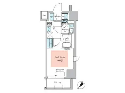 アーバネックス大井仙台坂(1K/6階)の間取り写真