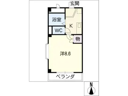 デミトリー松原I(1K/3階)の間取り写真