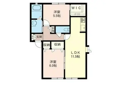 グリーンサイト湘南A(2LDK/1階)の間取り写真