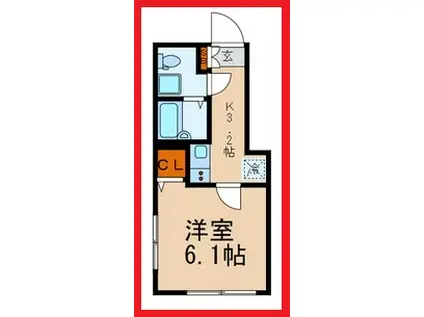 プティミニョン(ワンルーム/3階)の間取り写真