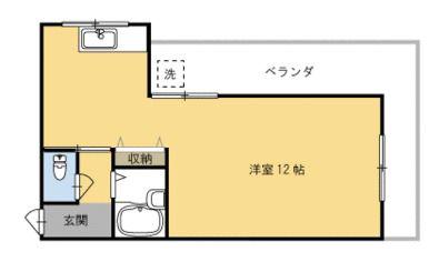 ライフステージ広瀬倉梯(ワンルーム/3階)の間取り写真