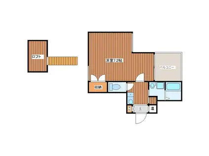 ディー・シモンズ梅田(1K/4階)の間取り写真