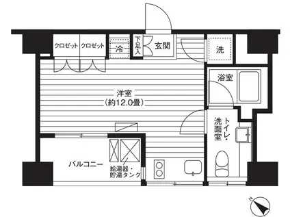 TI-HIGASHIAZABU ティーヒガシアザブ(ワンルーム/3階)の間取り写真