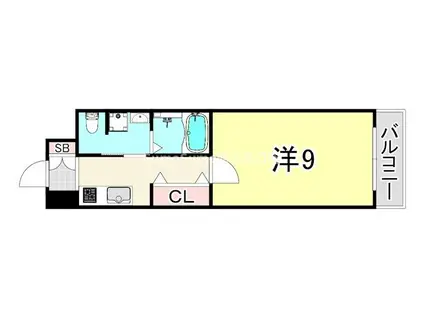 ベルエアー江上(1K/7階)の間取り写真