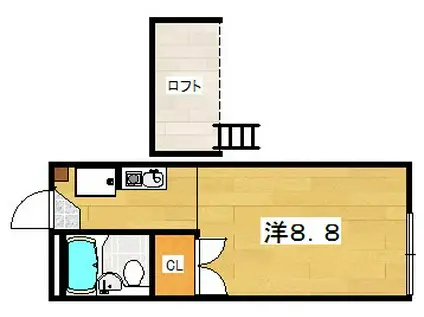 エルメゾン藤阪(1K/1階)の間取り写真