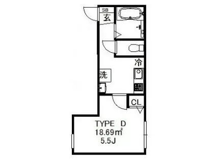 ベル・ノワール・ケー(1K/3階)の間取り写真