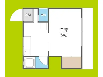 光ハイツ(1K/4階)の間取り写真