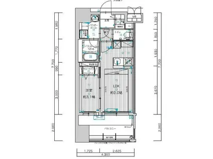 グランフォーレ千早マークスクエアイーストウイング(1LDK/15階)の間取り写真