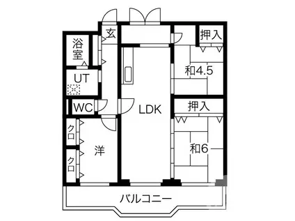 ソルレヴェンテ平岡(3LDK/4階)の間取り写真