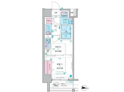 GENOVIA木場II GENOVIA木場II(1DK/6階)の間取り写真