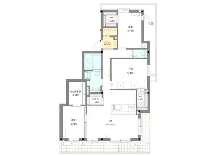 ラ メゾン ド ヴァンクール(3LDK/3階)の間取り写真