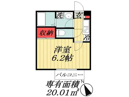 COCORU西船(1K/3階)の間取り写真