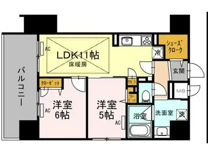 IBC RESIDENCE WSET(2LDK/10階)の間取り写真