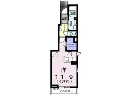 センチュリーナカダ(ワンルーム/1階)の間取り写真