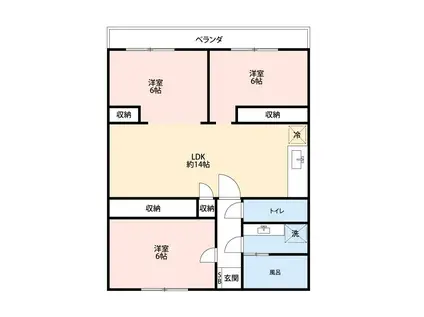 緑と海辺のフロレッタ(3LDK/1階)の間取り写真