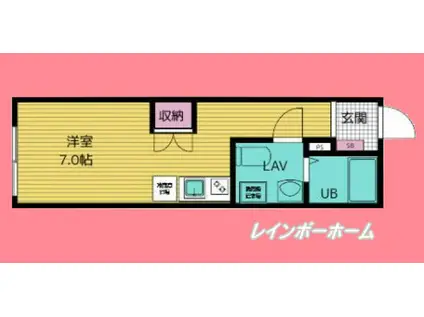 シャルム北千住(ワンルーム/2階)の間取り写真