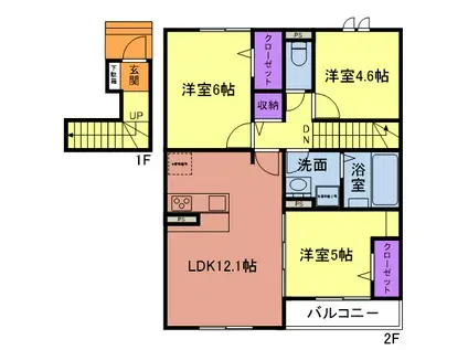 グリーンメゾン柴崎(3LDK/2階)の間取り写真