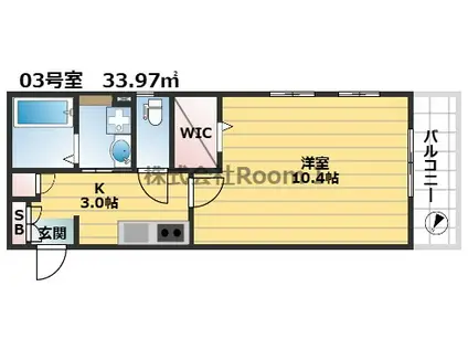 ラ・フォンテ萱島・旭化成ヘーベルメゾンHEBEL HAUS(1K/2階)の間取り写真