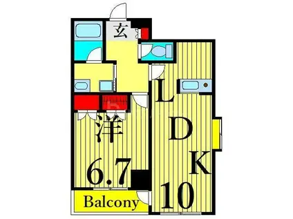 グリーンリーフ オオツカ(1LDK/6階)の間取り写真
