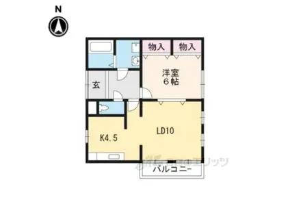 鳴滝ステージⅠ(1LDK/1階)の間取り写真