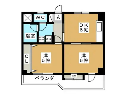 ヴィラ・モリ(2DK/3階)の間取り写真