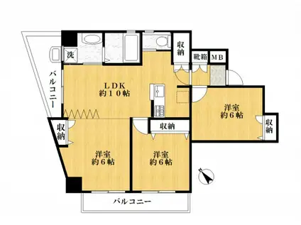 プレジール(3LDK/7階)の間取り写真